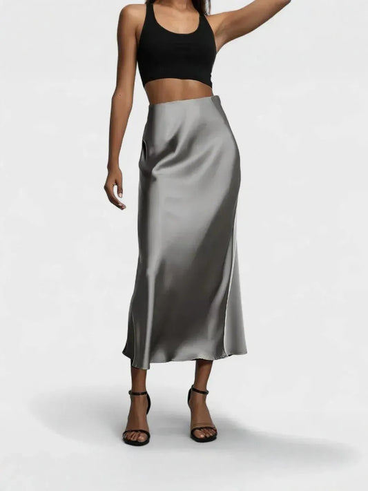 Midi Satin Skirt