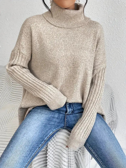 MANON | Soft Knit Asymmetrical High-Collar Sweater