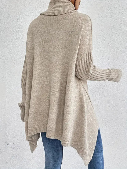 MANON | Soft Knit Asymmetrical High-Collar Sweater