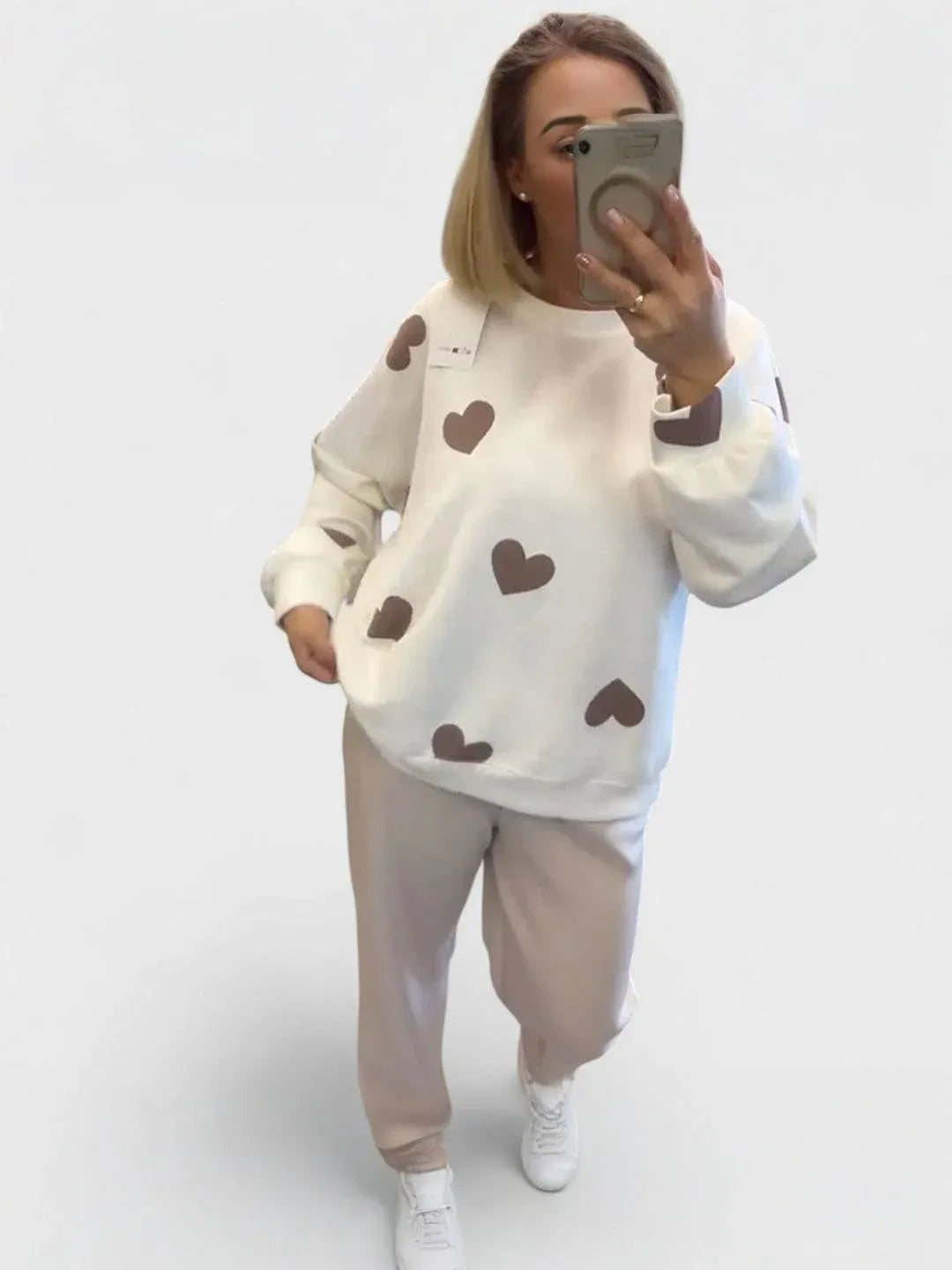 Cozy Cotton-Blend Heart Sweater