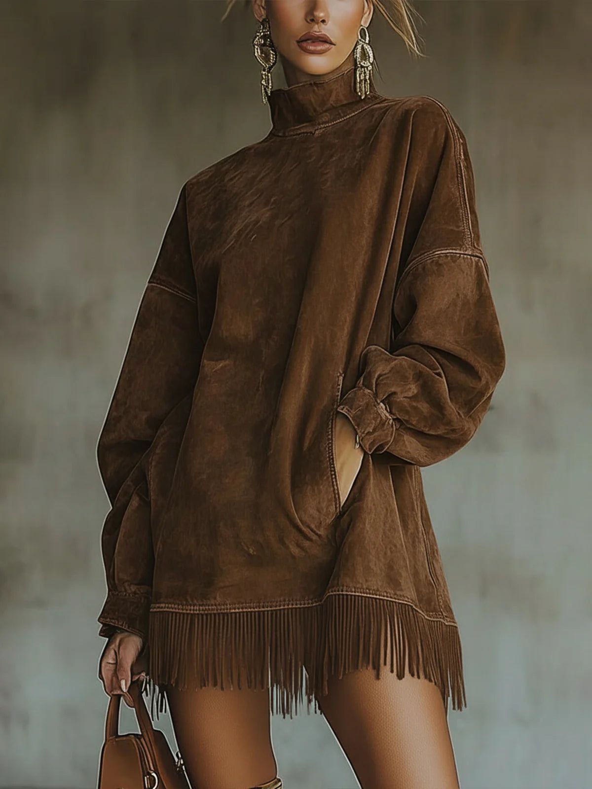 MAËLYS | Suede Fringe Dress