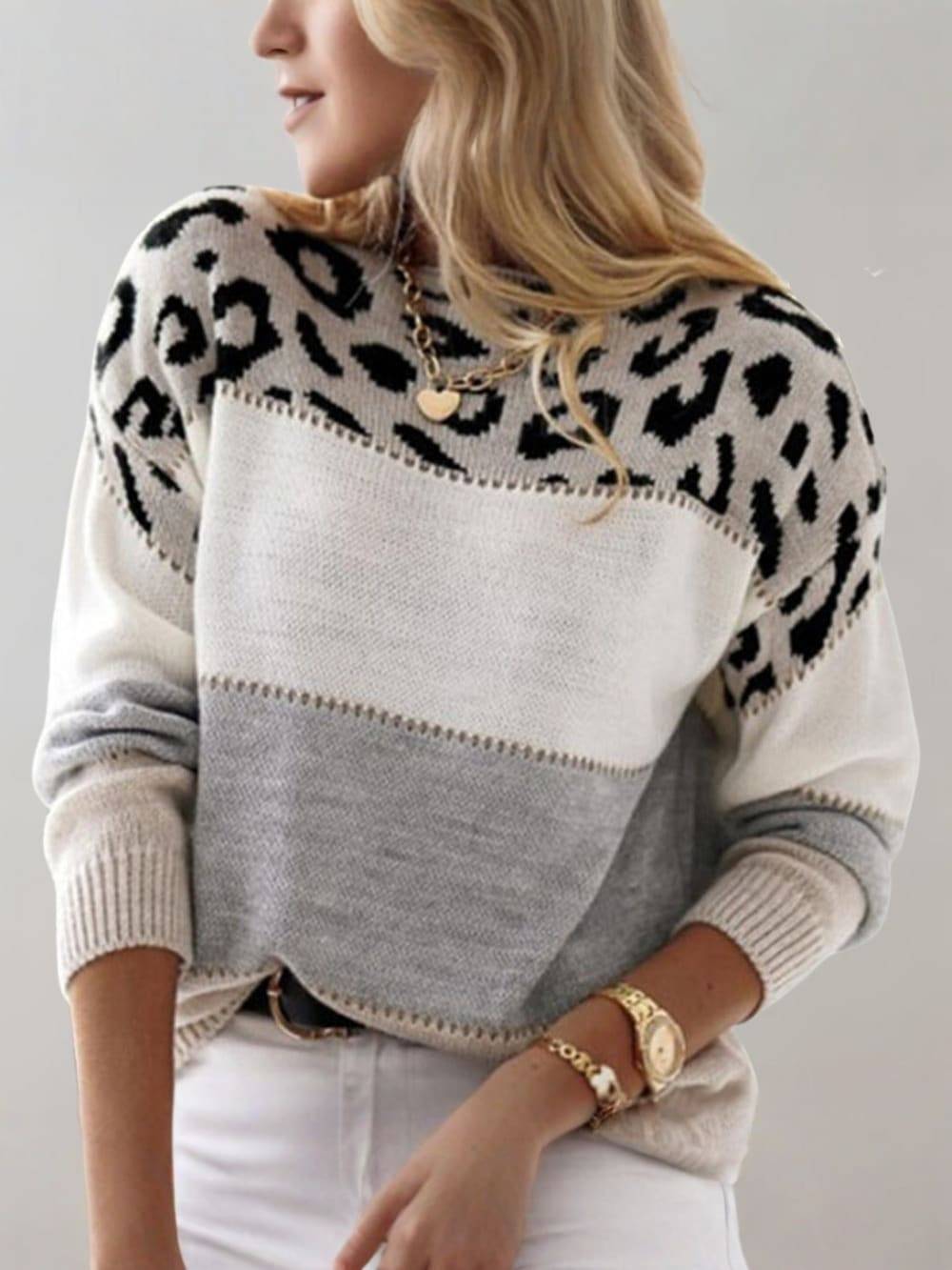 LEONIE | Animal Print Sweater" 

Rewritten Title: "LEONIE | Wild Animal Print Sweater