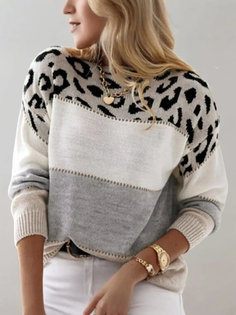 LEONIE | Animal Print Sweater" 

Rewritten Title: "LEONIE | Wild Animal Print Sweater