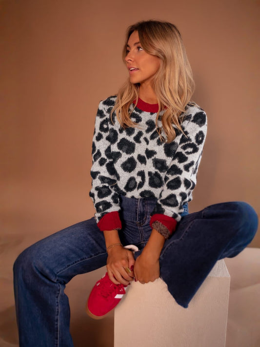 ALESSA | Leopard Print Knit Sweater