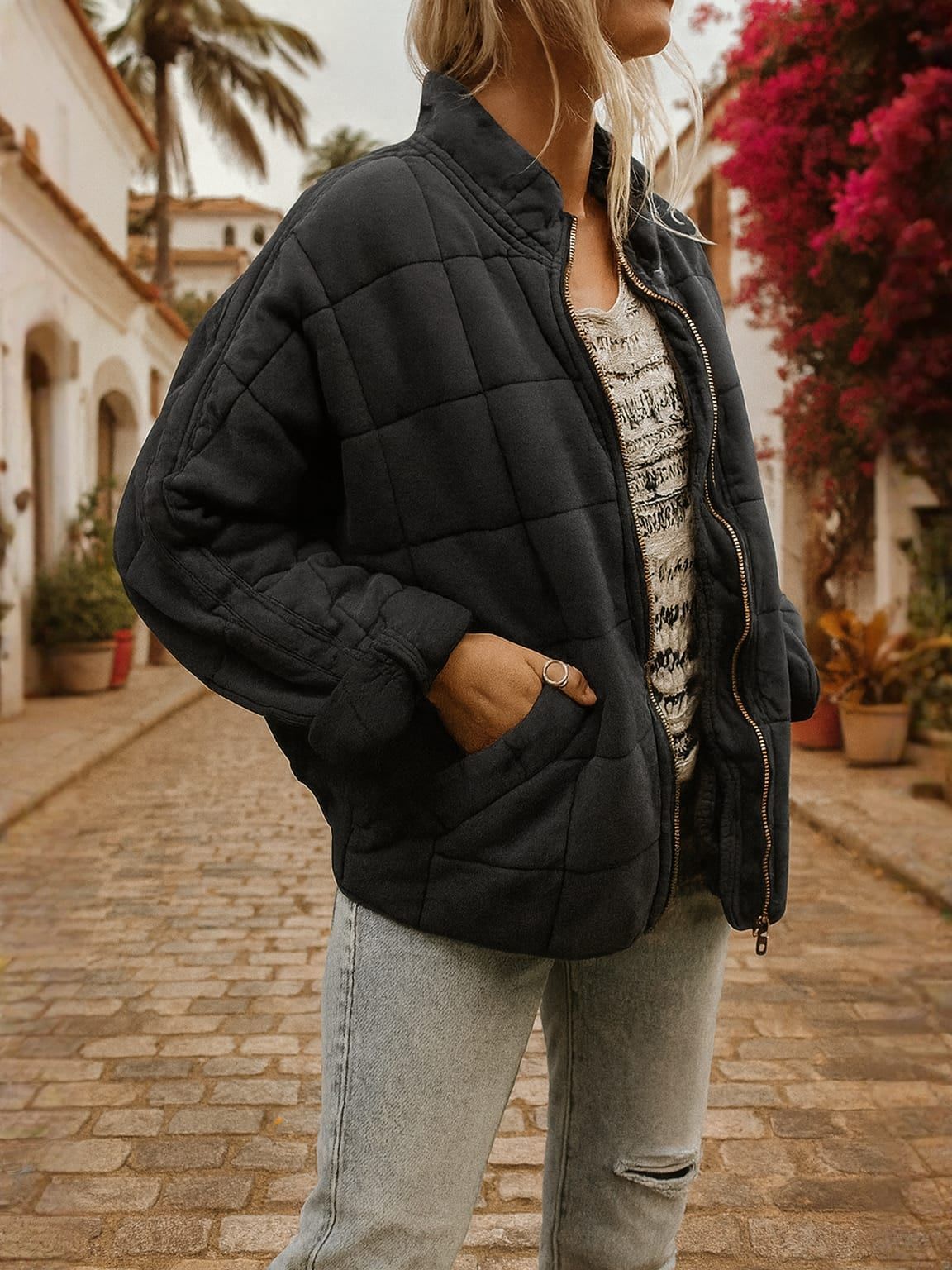 CAPUCINE | High-Collar Short Puffer Jacket