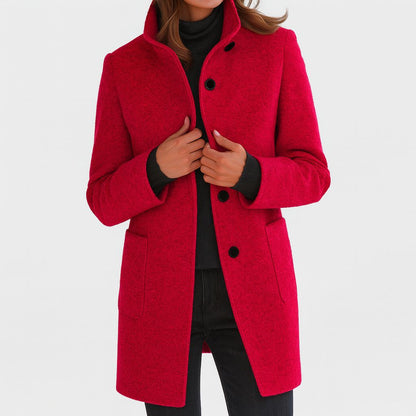 High-Collared Wool Coat