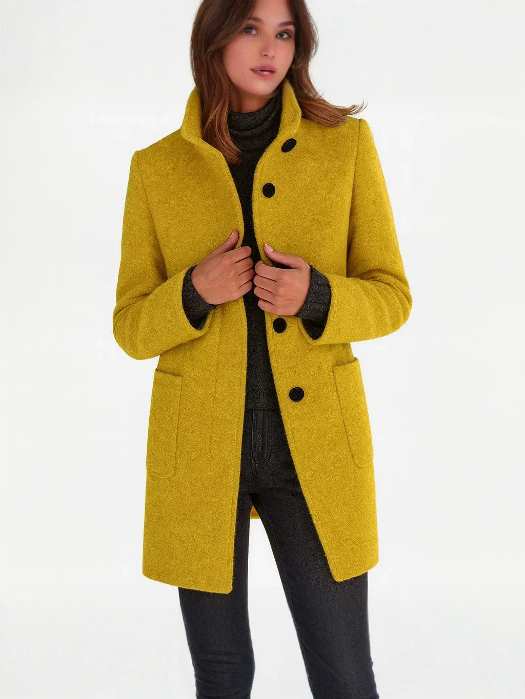 High-Collared Wool Coat