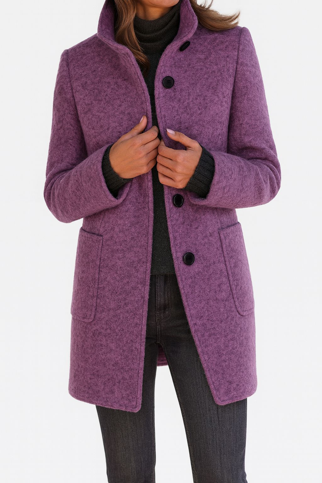 High-Collared Wool Coat