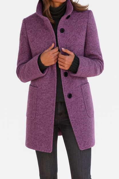 High-Collared Wool Coat