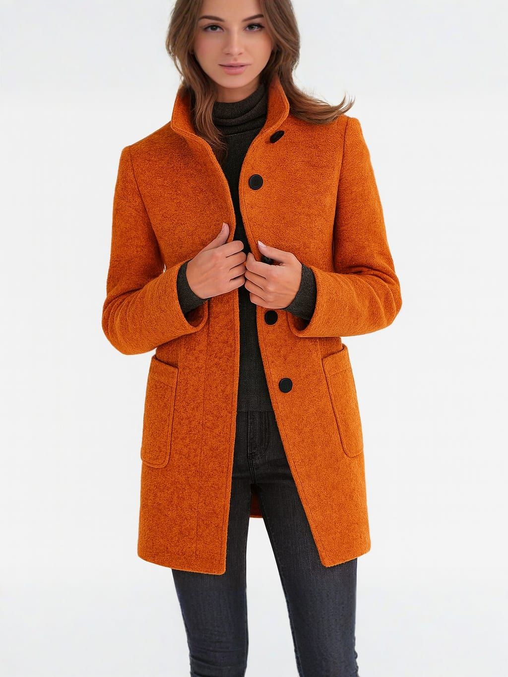 High-Collared Wool Coat