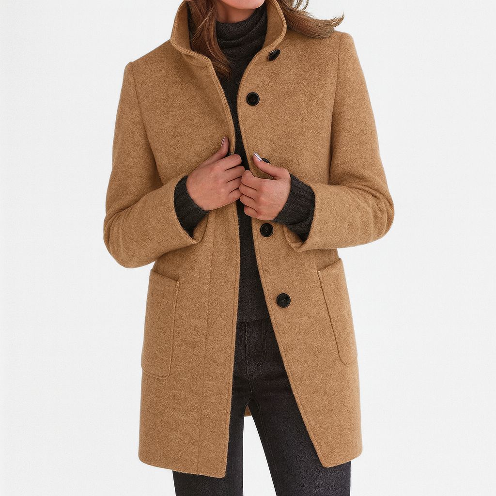 High-Collared Wool Coat