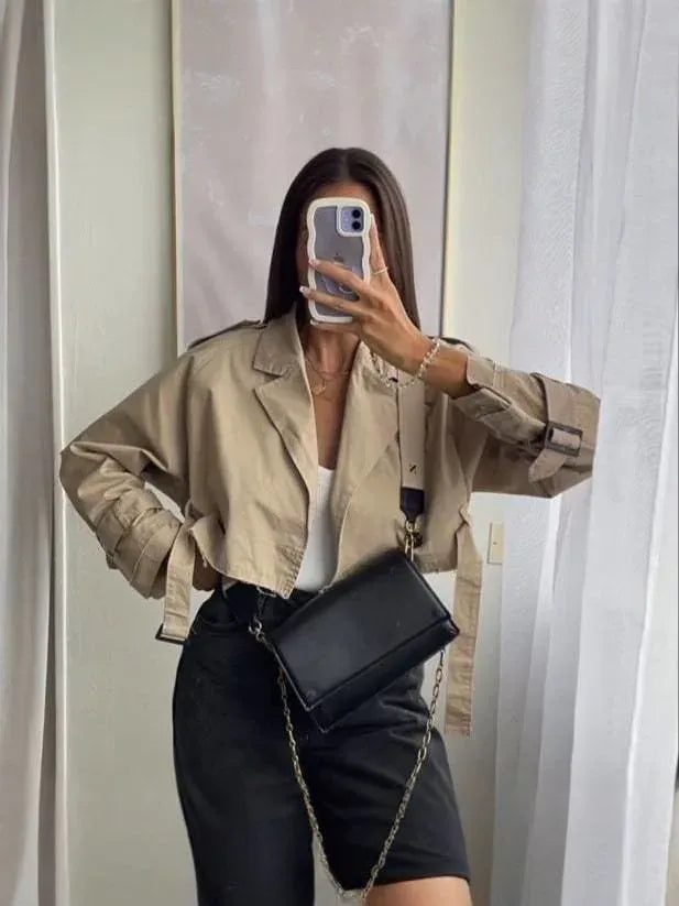 Chic Modern Short Trench Coat
