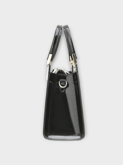 Glossy Crocodile Print Handbag