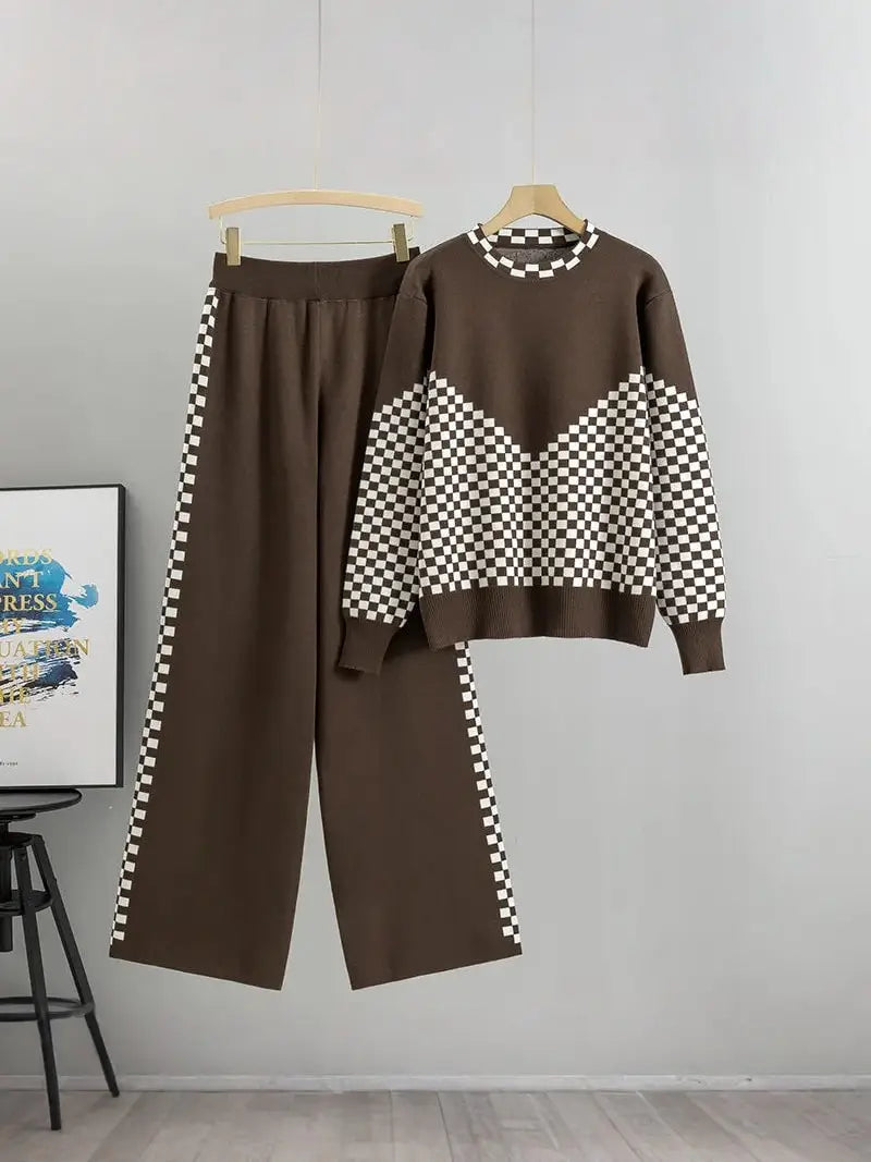 AMY | Stylish Knitted Sweater and Lounge Pants Set
