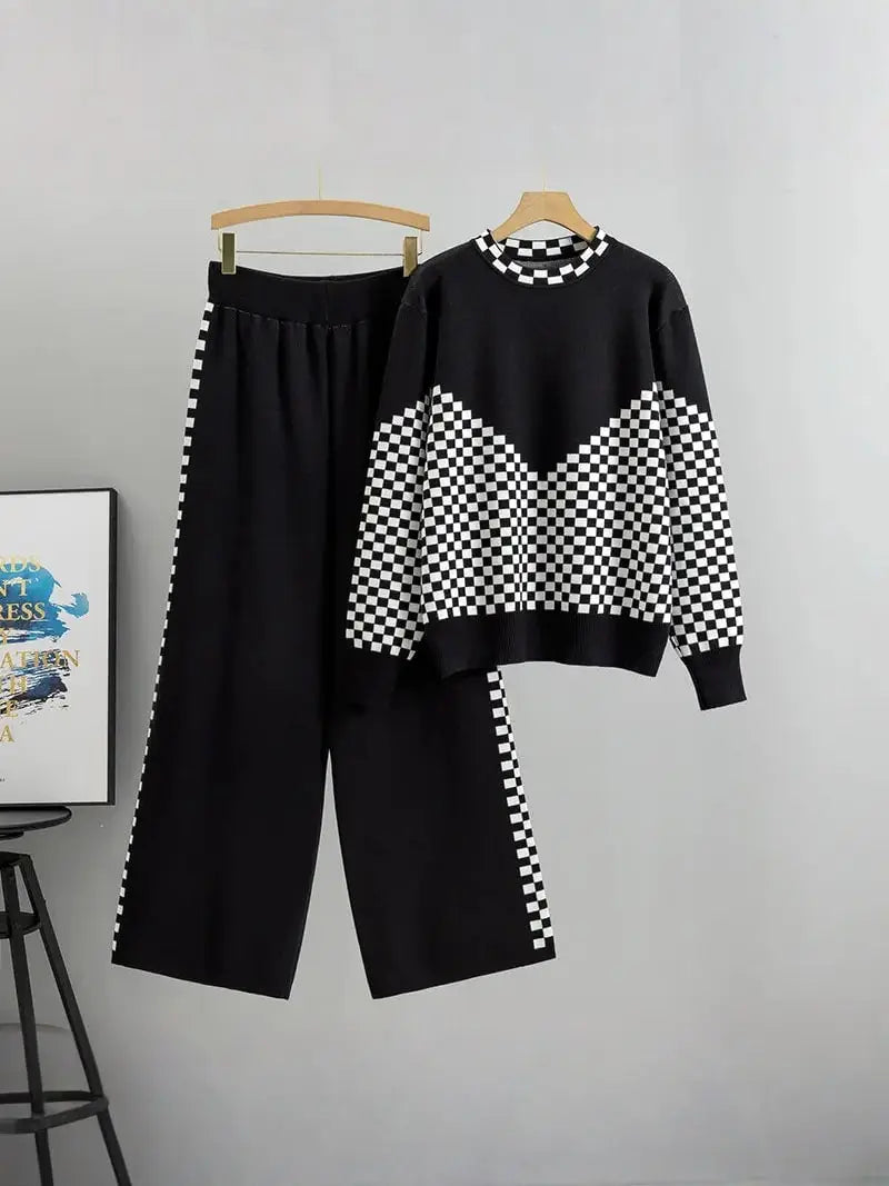 AMY | Stylish Knitted Sweater and Lounge Pants Set
