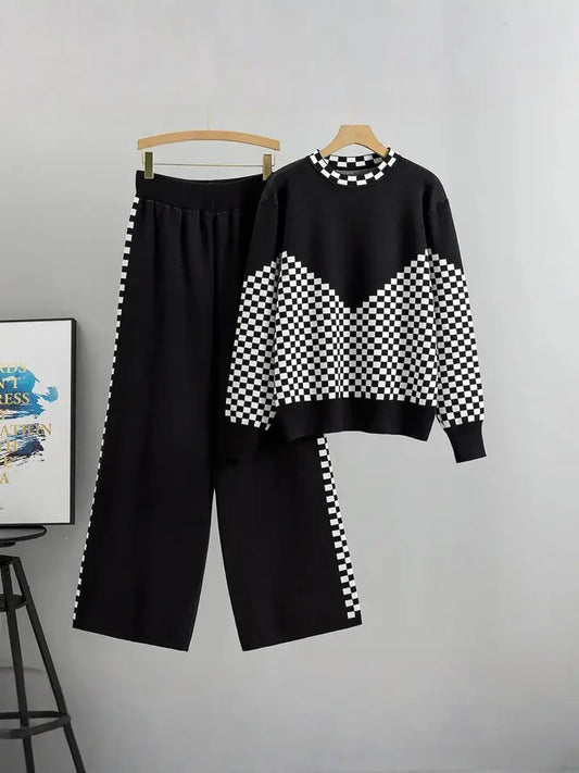 AMY | Stylish Knitted Sweater and Lounge Pants Set