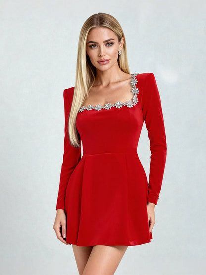 Sparkling Crystal Dress - A Touch of Parisian Elegance for the Holidays