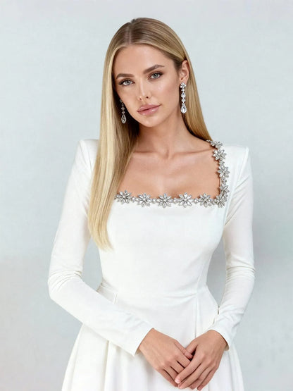 Sparkling Crystal Dress - A Touch of Parisian Elegance for the Holidays