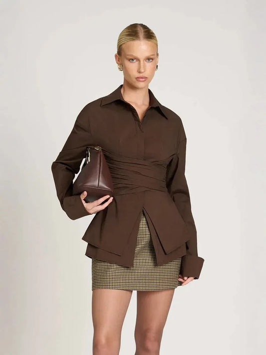 Milena | Chic Modern Draped Blouse