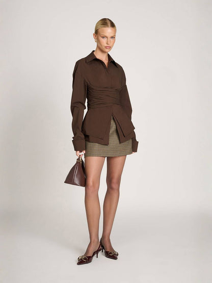 Milena | Chic Modern Draped Blouse