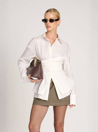 Milena | Chic Modern Draped Blouse