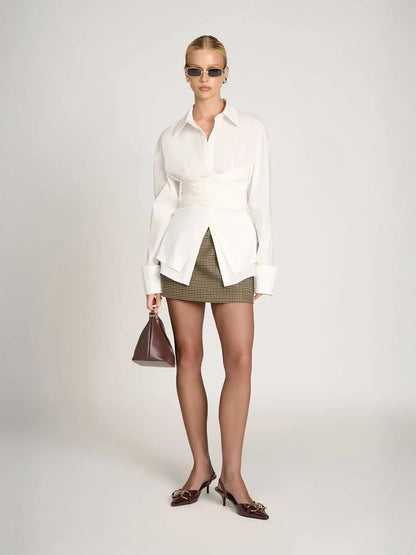 Milena | Chic Modern Draped Blouse