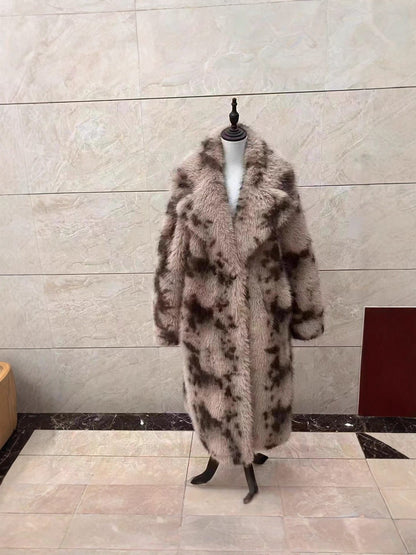 CHLOÉ | Manteau élégant en fausse fourrure patchwork