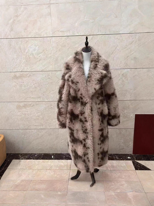 CHLOÉ | Stylish Patchwork Faux Fur Coat