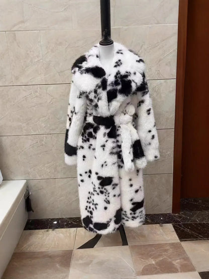 CHLOÉ | Stylish Patchwork Faux Fur Coat