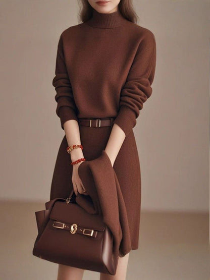 Margaux | Cozy High Neck Knit Dress