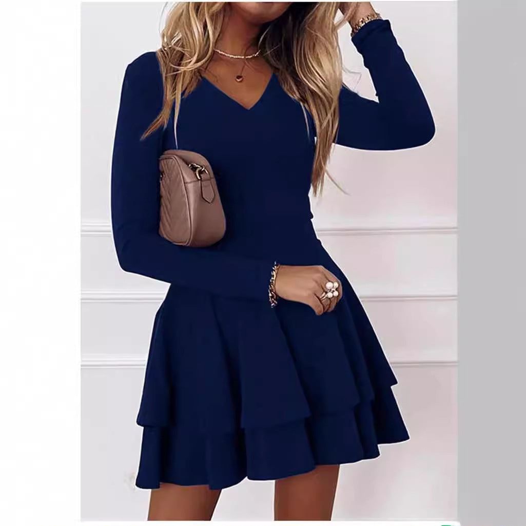 Ruffled Short Flared Dress