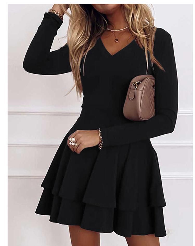 Ruffled Short Flared Dress