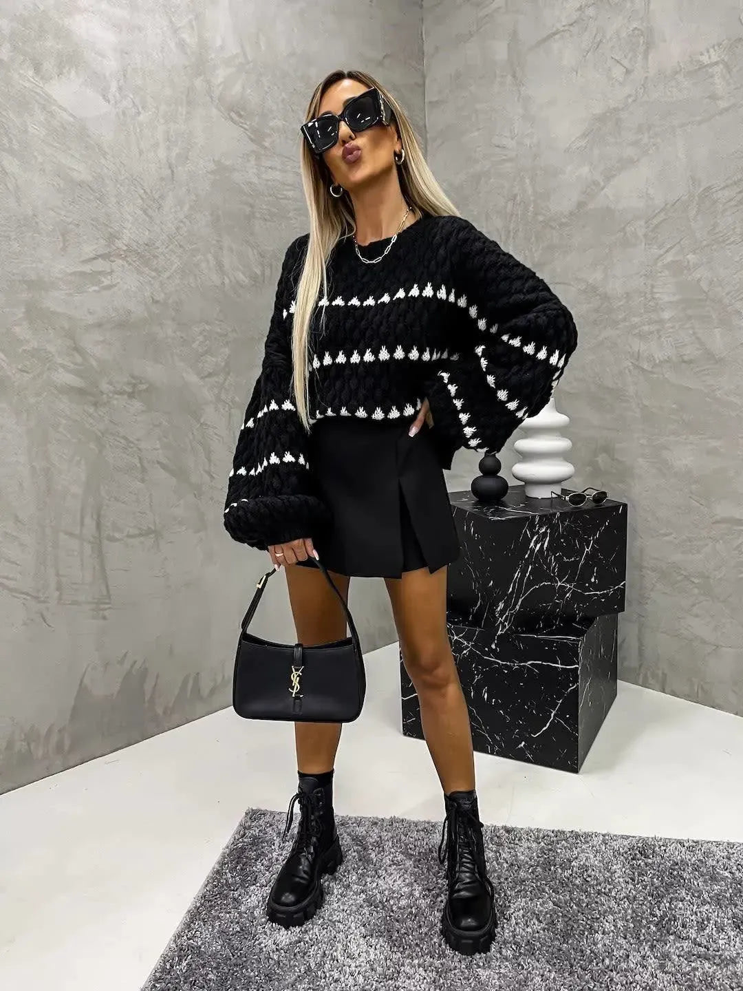 Stylish & Cozy Oversized Polka Dot Sweater