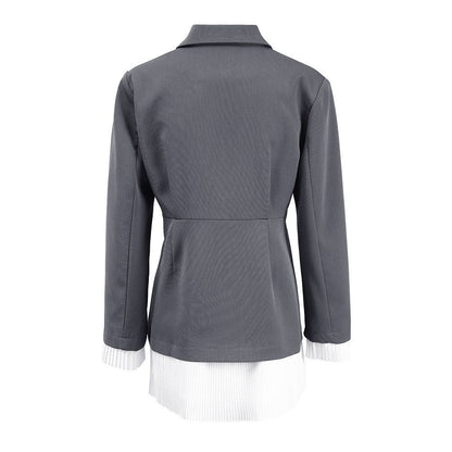 Chic Blazer Dress with Pleated Skirt