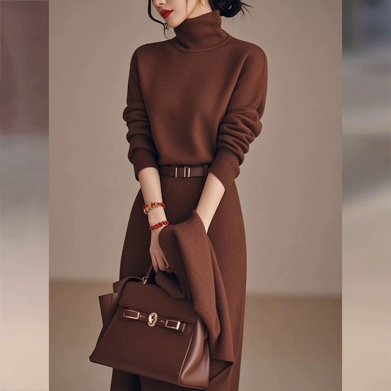 Margaux | Cozy High Neck Knit Dress