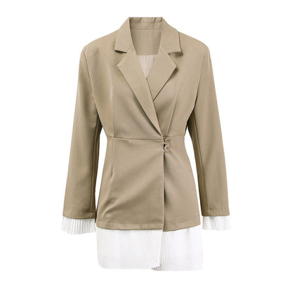 Chic Blazer Dress with Pleated Skirt