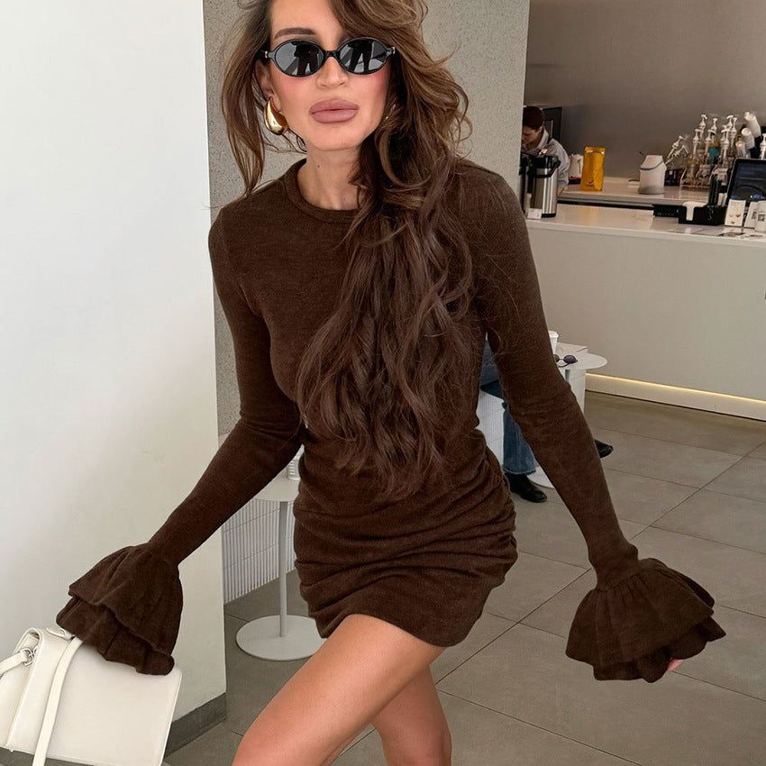 ADÈLE | Fitted Dress with Flared Sleeves