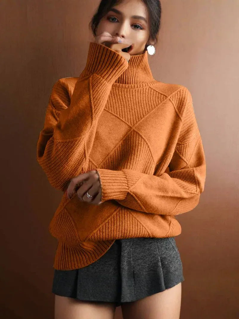 AMÉLIE | Cozy Textured Turtleneck Sweater