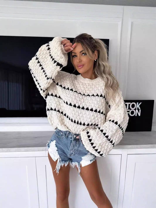 ELORA | Stylish & Cozy Oversized Polka Dot Sweater