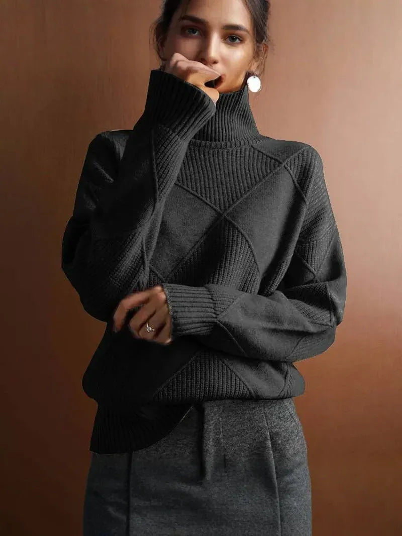 AMÉLIE | Cozy Textured Turtleneck Sweater