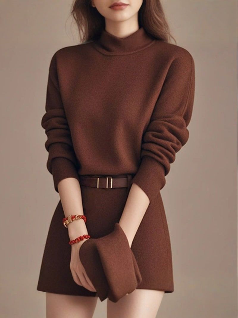 Margaux | Cozy High Neck Knit Dress