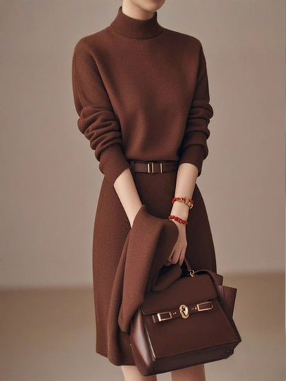 Margaux | Cozy High Neck Knit Dress