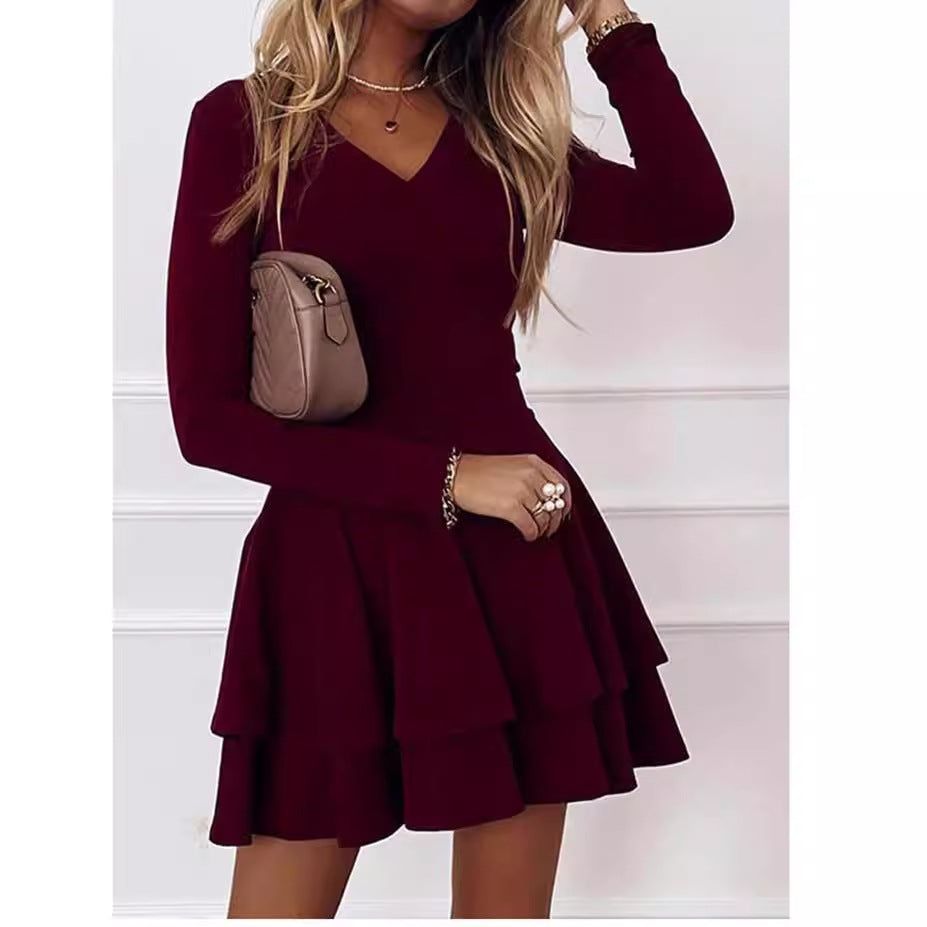 Ruffled Short Flared Dress