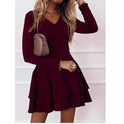 Ruffled Short Flared Dress
