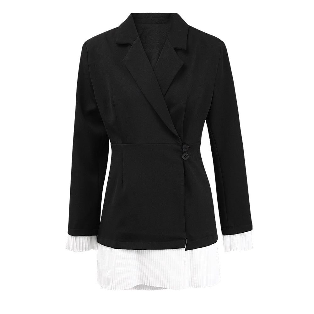 Chic Blazer Dress with Pleated Skirt