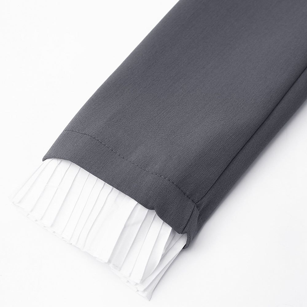 Chic Blazer Dress with Pleated Skirt