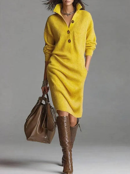 Chic Button-Up Knit Dress