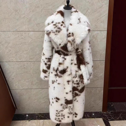 CHLOÉ | Manteau élégant en fausse fourrure patchwork