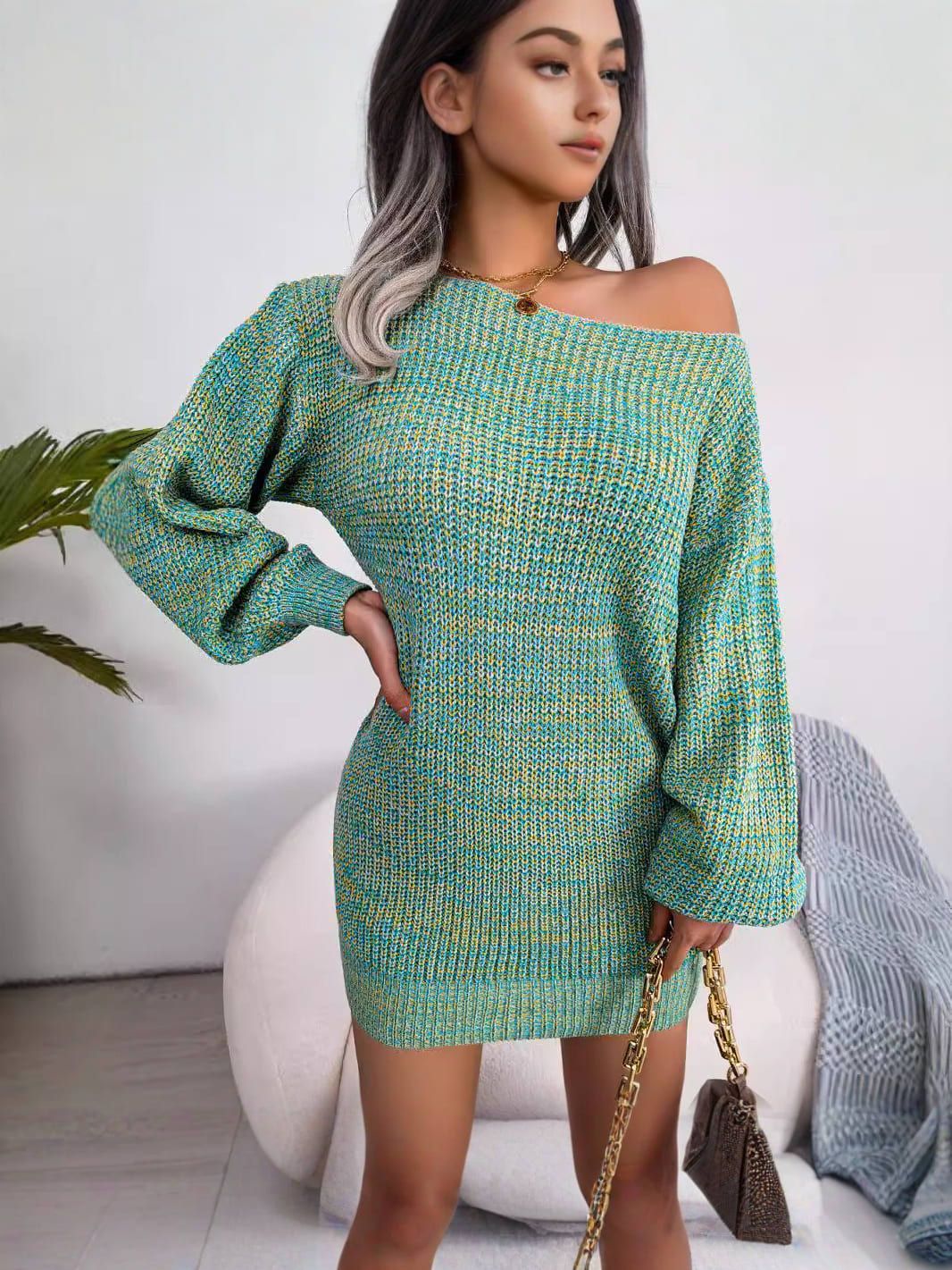 MAËLYS | Gradient Off-Shoulder dress