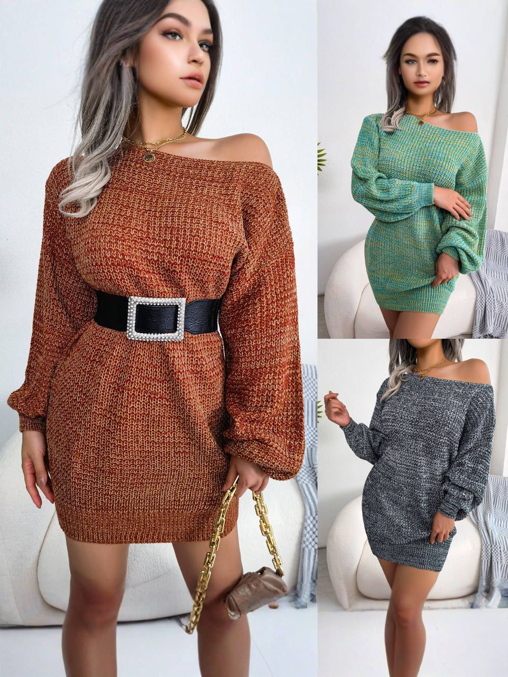 MAËLYS | Gradient Off-Shoulder dress